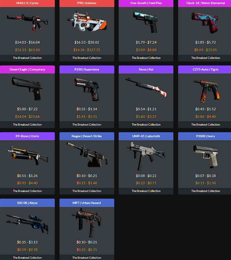 Steam Community :: Guide :: Skins pertencentes as suas caixas CS:GO