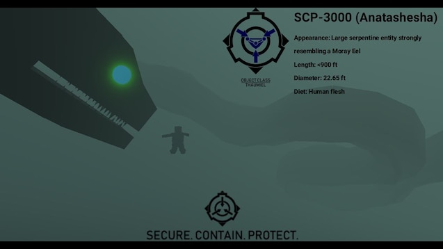 SCP 3000 Anantashesha, Anguilliformes, aquatic animal, video recording, SCP-3000 is a massive, aquatic, serpentine entity strongly resembling a  giant moray eel (Gymnothorax javanicus). The full length of SCP 3000 is