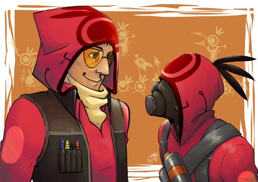 Steams gemenskap: Team Fortress 2. Pyro and Sniper Are doing the stare chal...