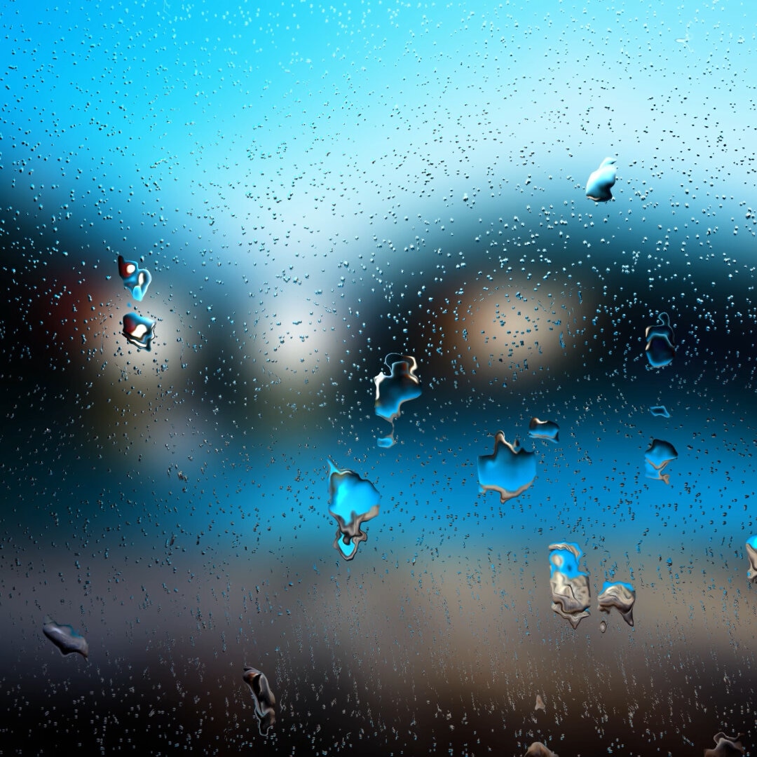 Landscape - Rain drops on window