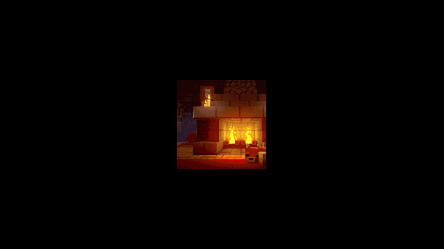 Steam Workshop::Minecraft Relaxing Wallpaper - Fireplace Fox Looping  Infinite