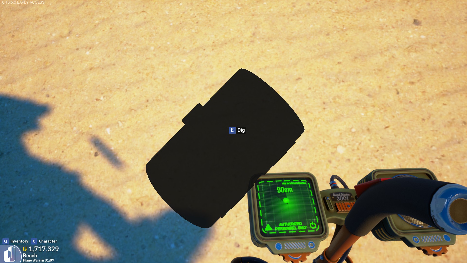 Finding treasure, digging prompt Finding treasure, digging prompt