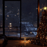 Warm And Cozy Winter NYC Ambience At Night | Christmas | Happy New Year | Ambient Renders