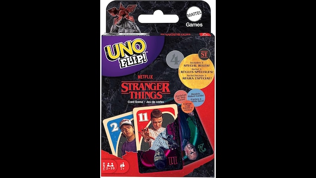  Mattel Games UNO FLIP! STRANGER THINGS Card Game with