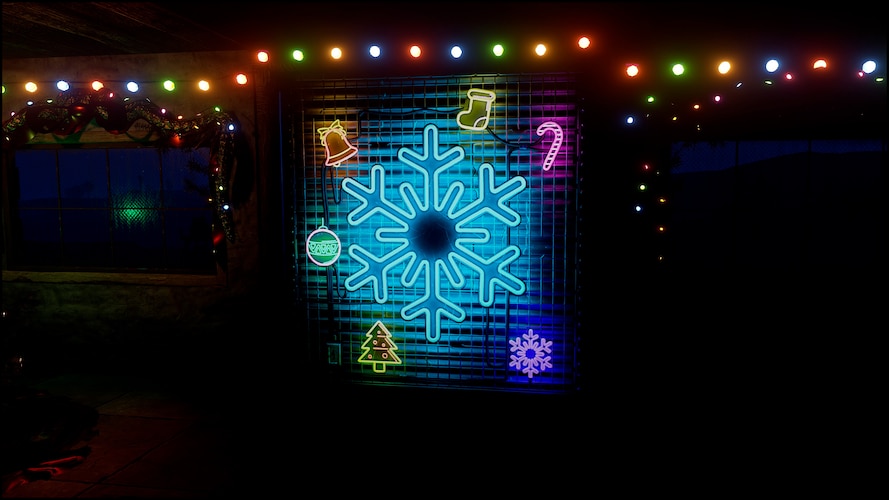 Neon Snowflake Garage Door - image 1