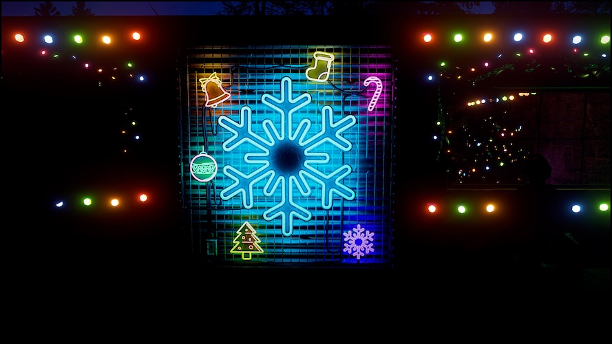 Neon Snowflake Garage Door - image 2