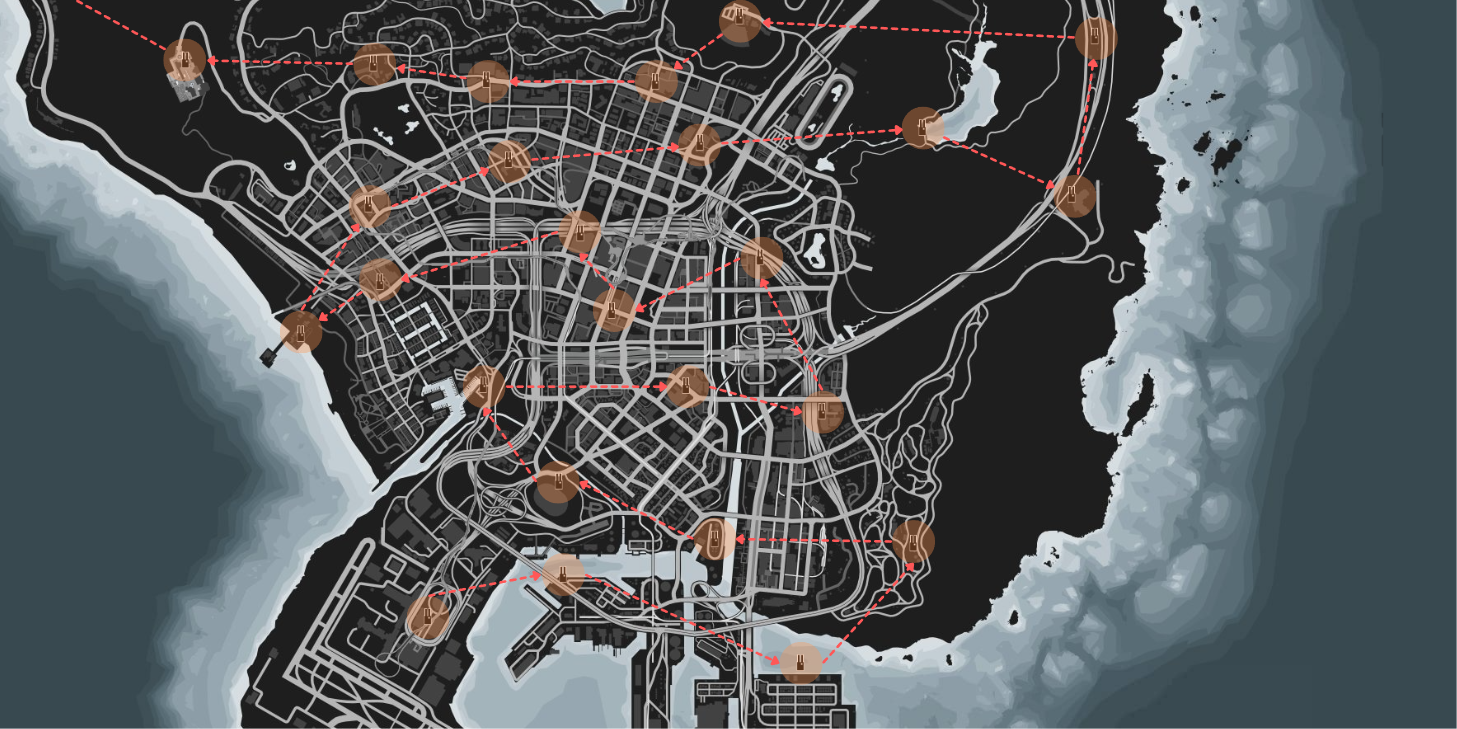 GTA V: conheça o mapa e onde pegar os itens coletáveis - GTA V - Grand  Theft Auto 5 - GGames