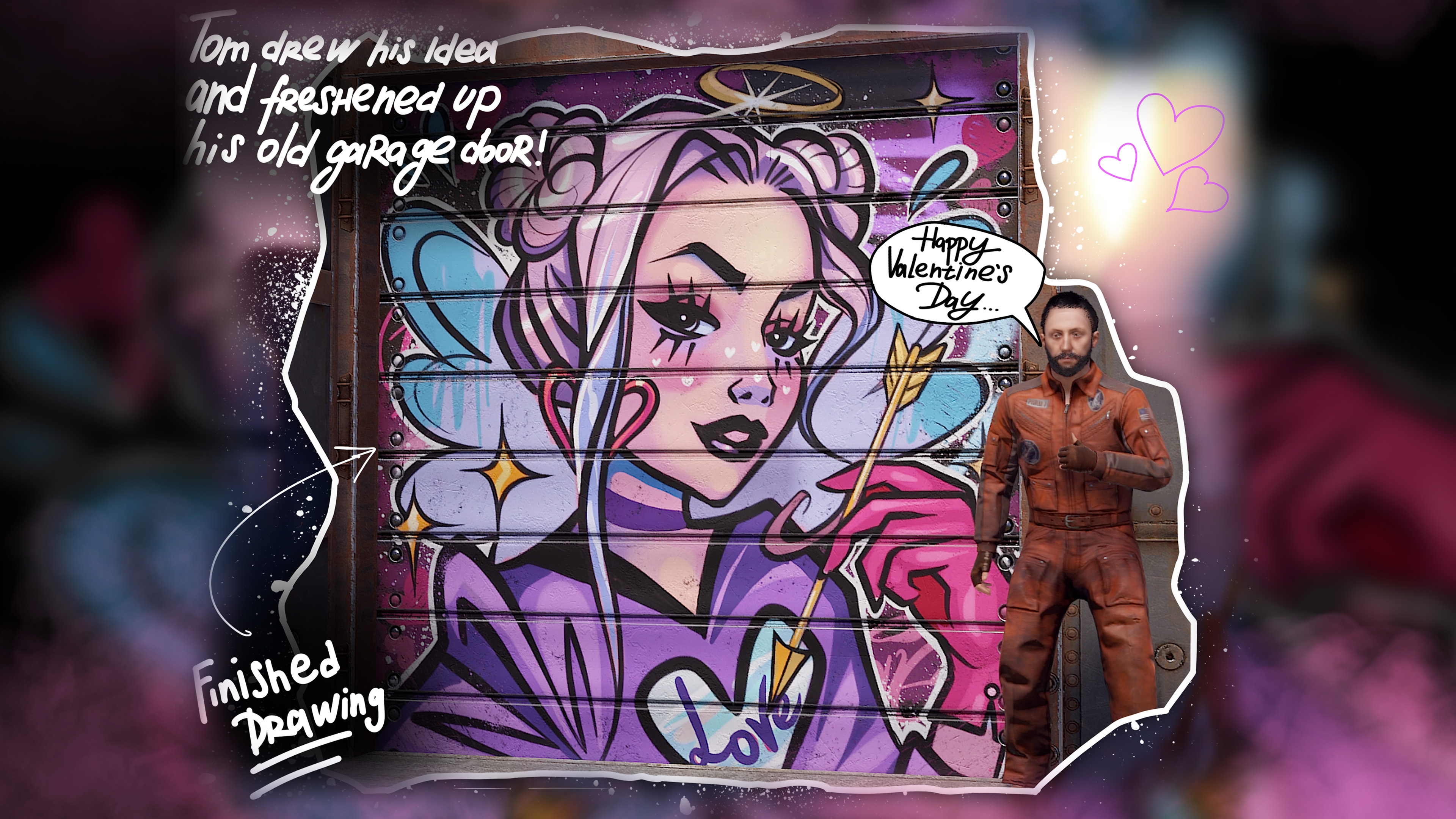 Lovers' Arrow Garage Door thumbnail 3