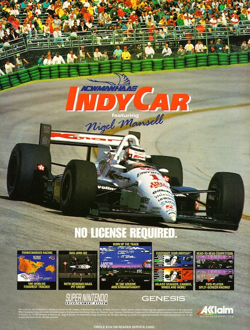 License required. Newman-Haas INDYCAR Racing Sega. Snes INDYCAR Mansell. Newman/Haas Indy car featuring Nigel Mansell для super Nintendo. Newman-Hass Indy car featuring Nigel Mansell Sega 16 bit.