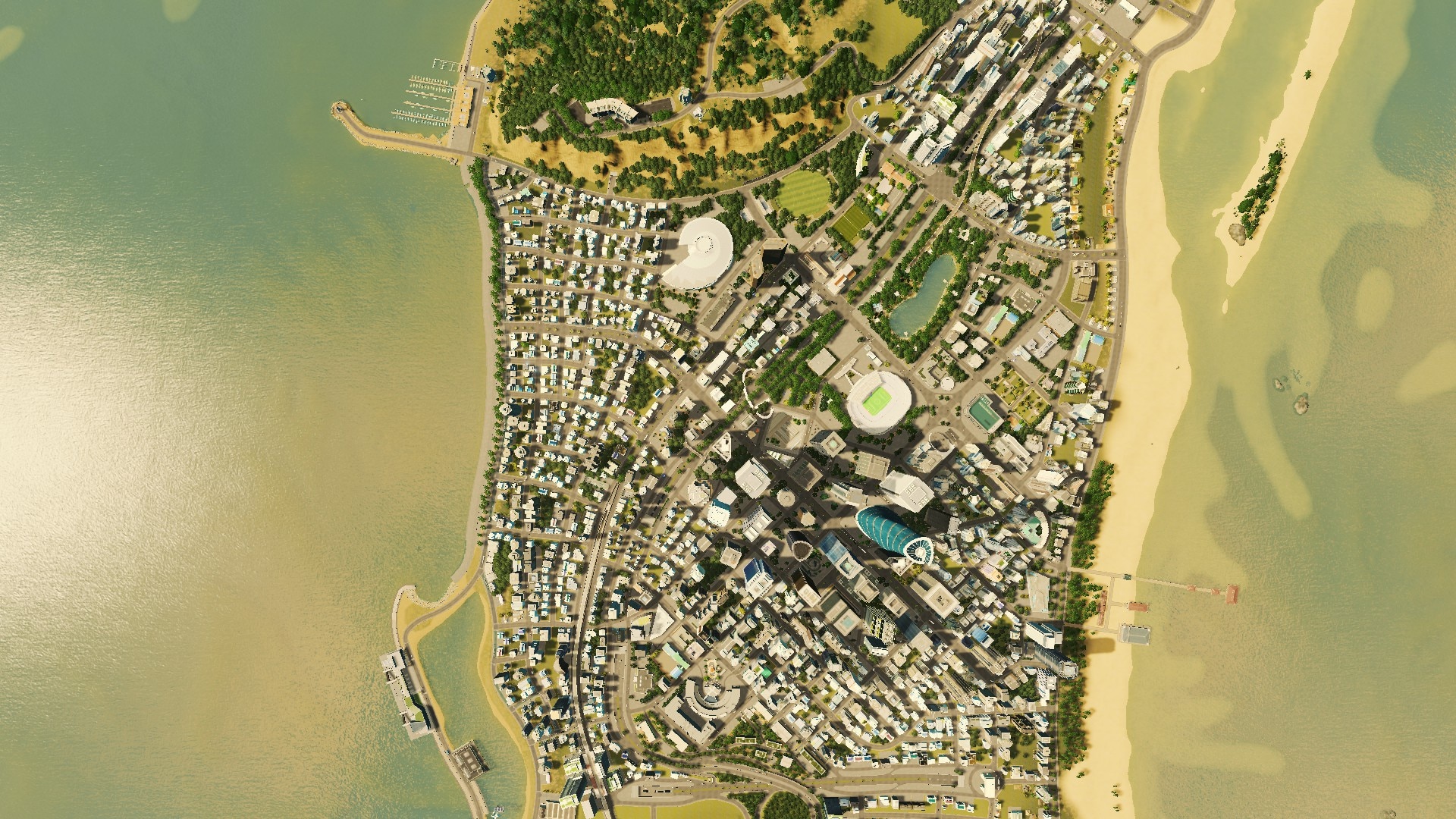 10,000 population for a city this size?! Cities Skylines logic at its  finest : r/CitiesSkylines