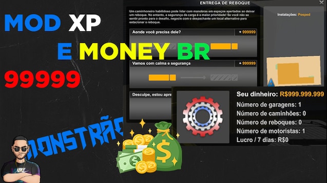 Todas Concessionarias liberadas + XP e Dinheiro Infinito Mod Ets2