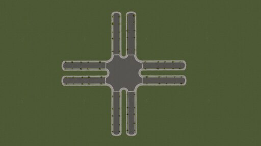 Steam Workshop::双向12车道（80 m宽）十字路口-无标线