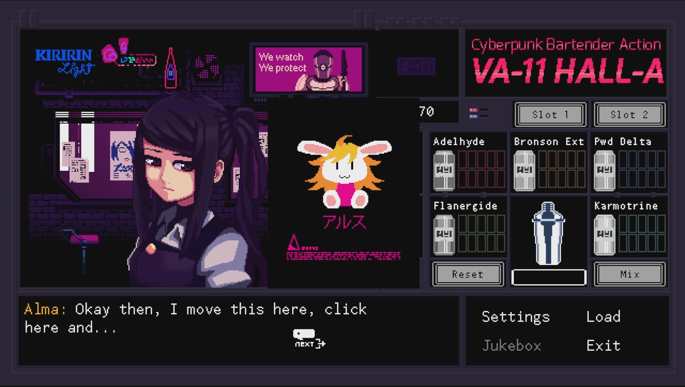How to make VA-11 Hall-A safe for photosensitive people. image 1