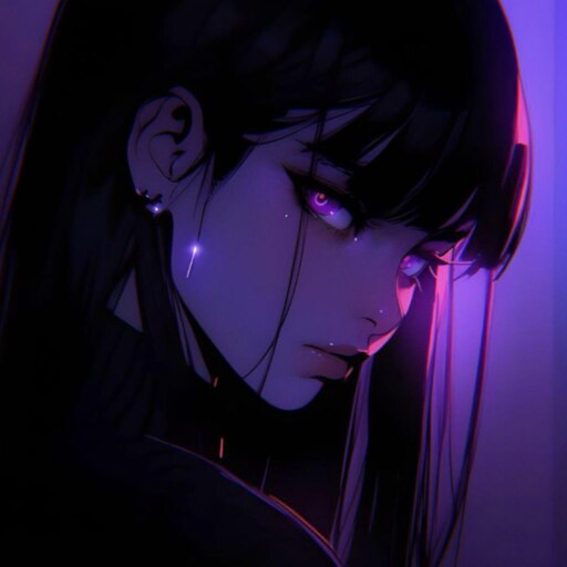 Steam Anime Girl With Purple Eyes