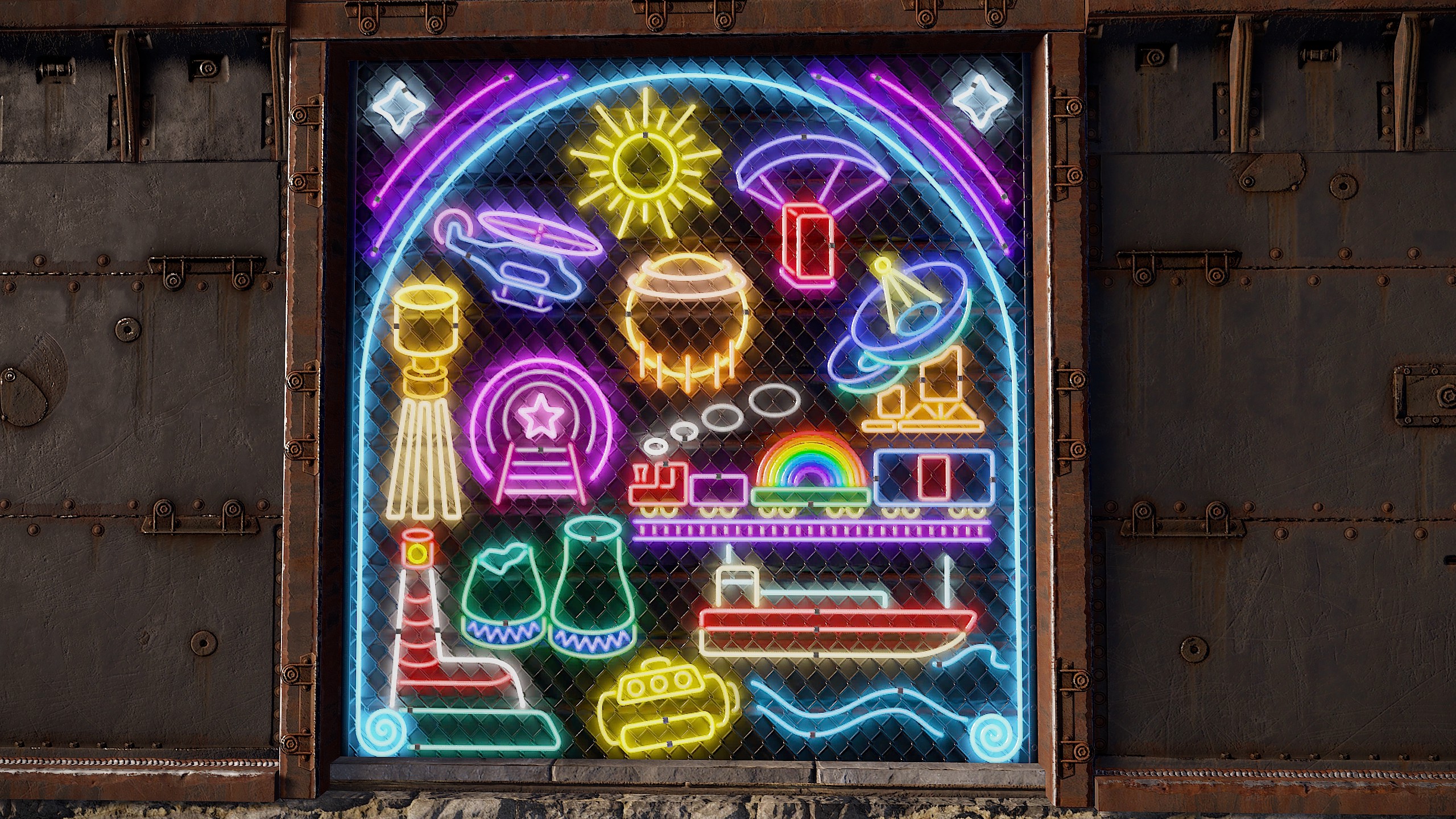 Neon Vibes Garage Door thumbnail 2