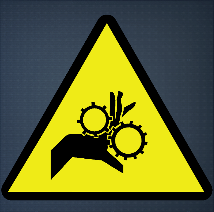 Hand Entanglement Hazard Sign