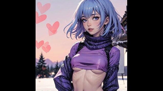 Steam Workshop::Cute Winter Anime Girl Animated(FULL HD)(Banner Version)
