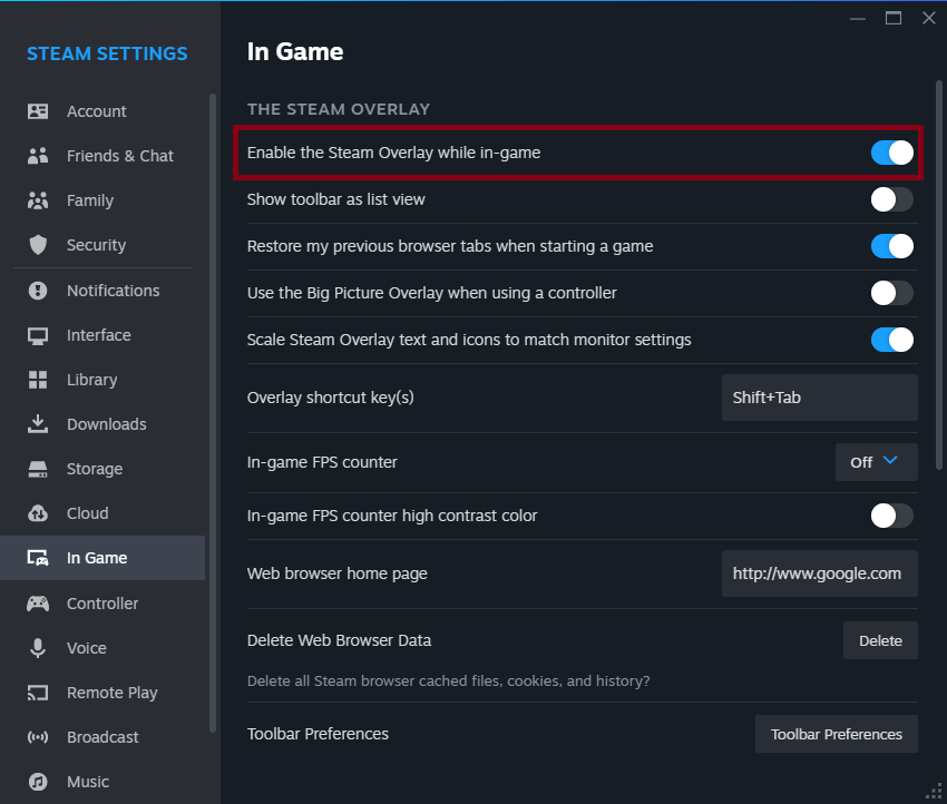 How to enable Steam overlay image 1