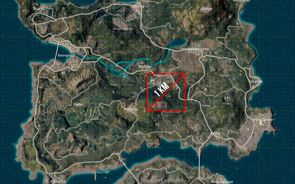 Карта пубг 1 км