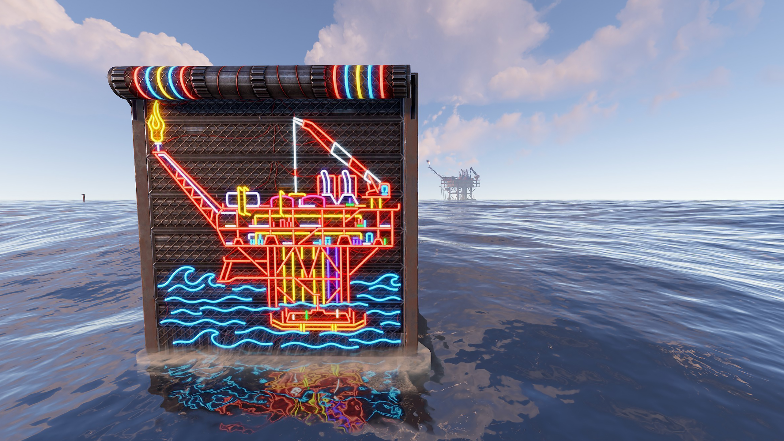 Neon Oil Rig Garage Door thumbnail 7
