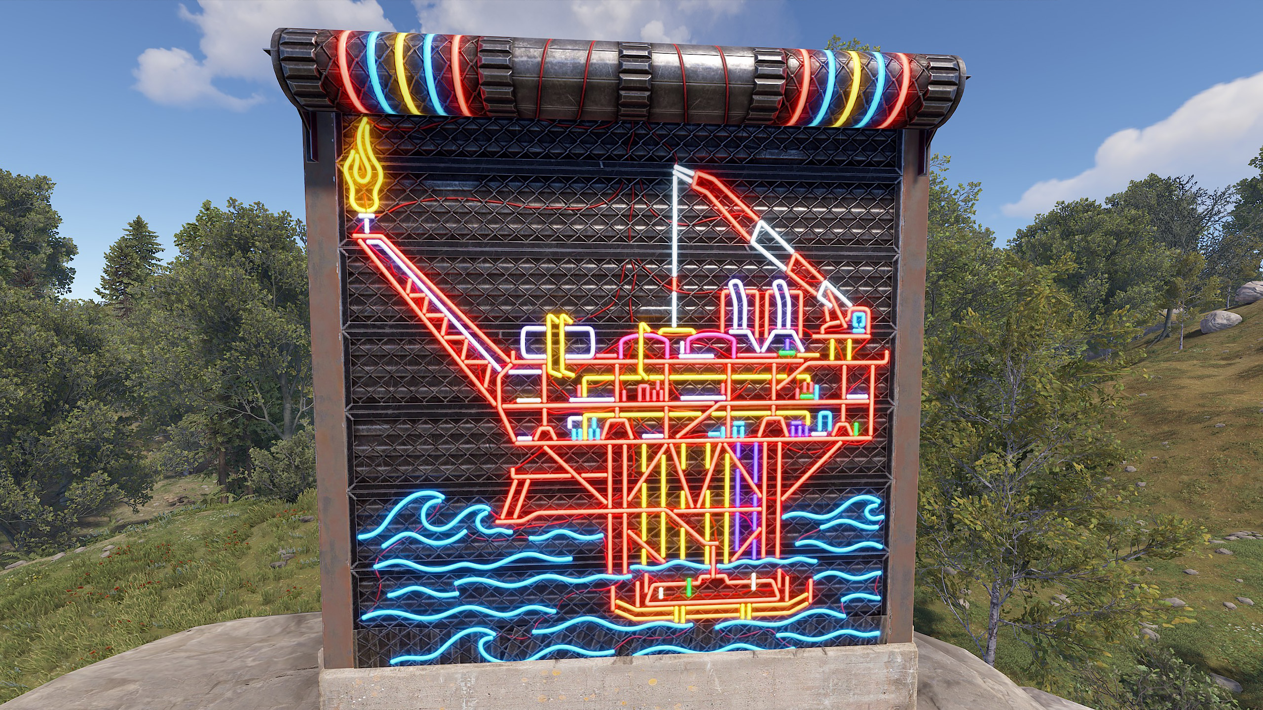 Neon Oil Rig Garage Door thumbnail 9