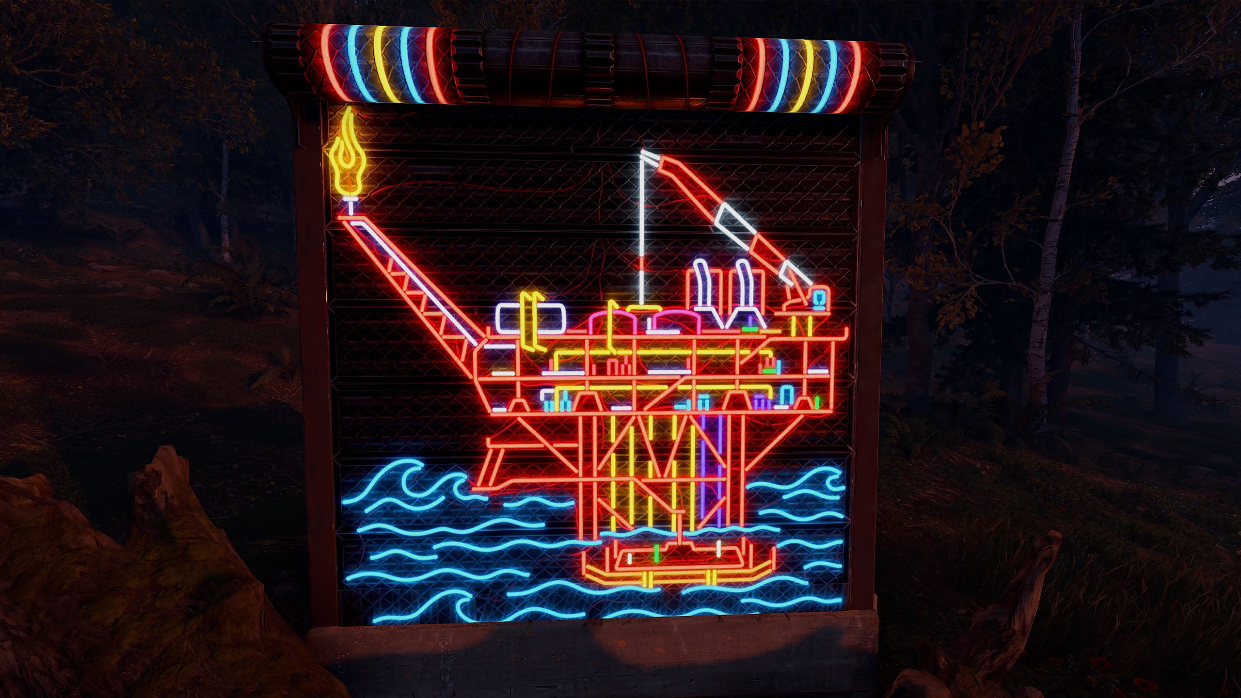Neon Oil Rig Garage Door thumbnail 10