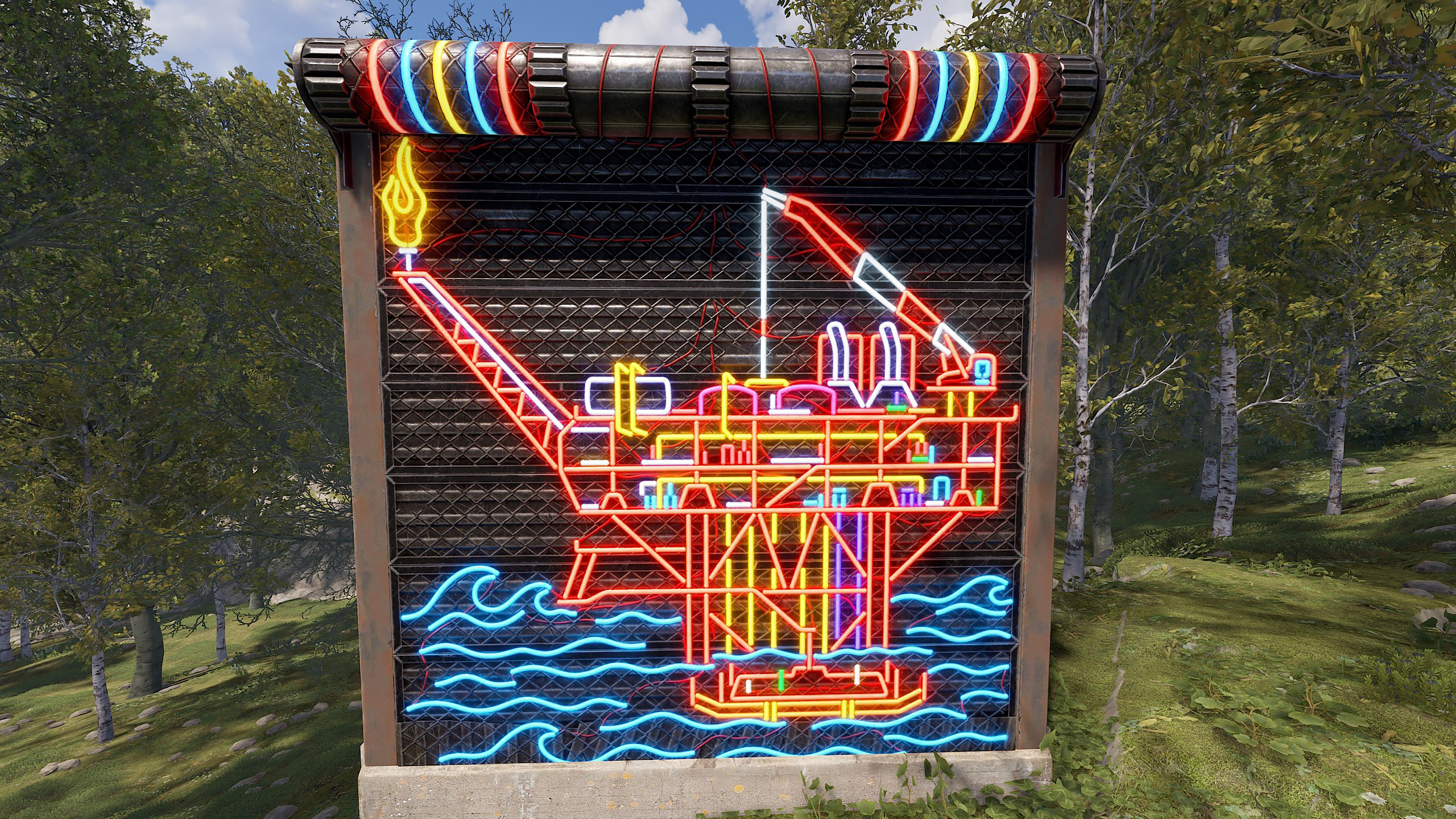 Neon Oil Rig Garage Door thumbnail 6