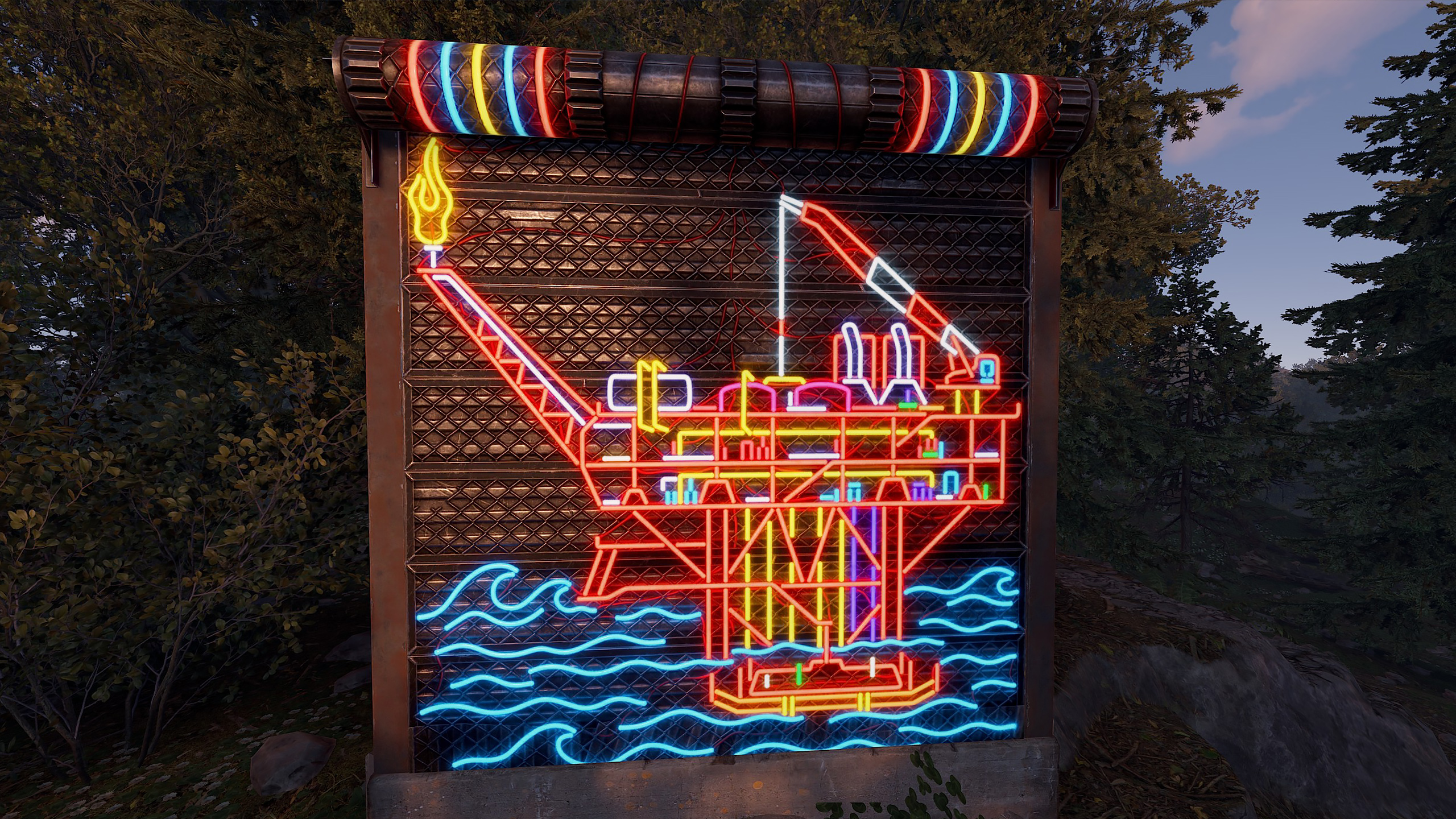 Neon Oil Rig Garage Door thumbnail 5