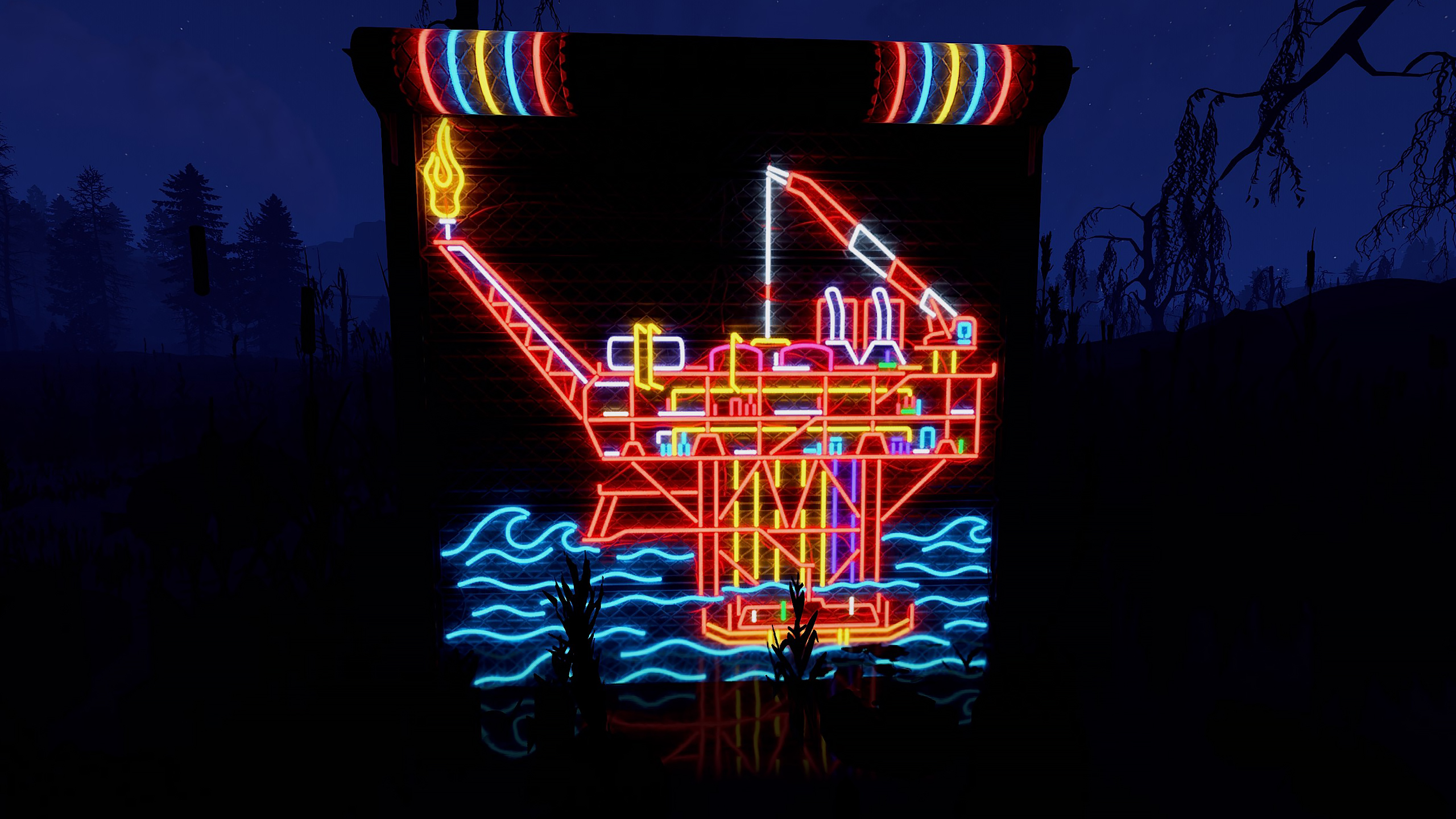 Neon Oil Rig Garage Door thumbnail 8