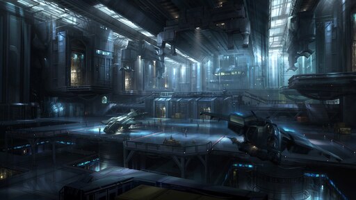 Hangar-space-station-science-fiction by unsc007 on DeviantArt