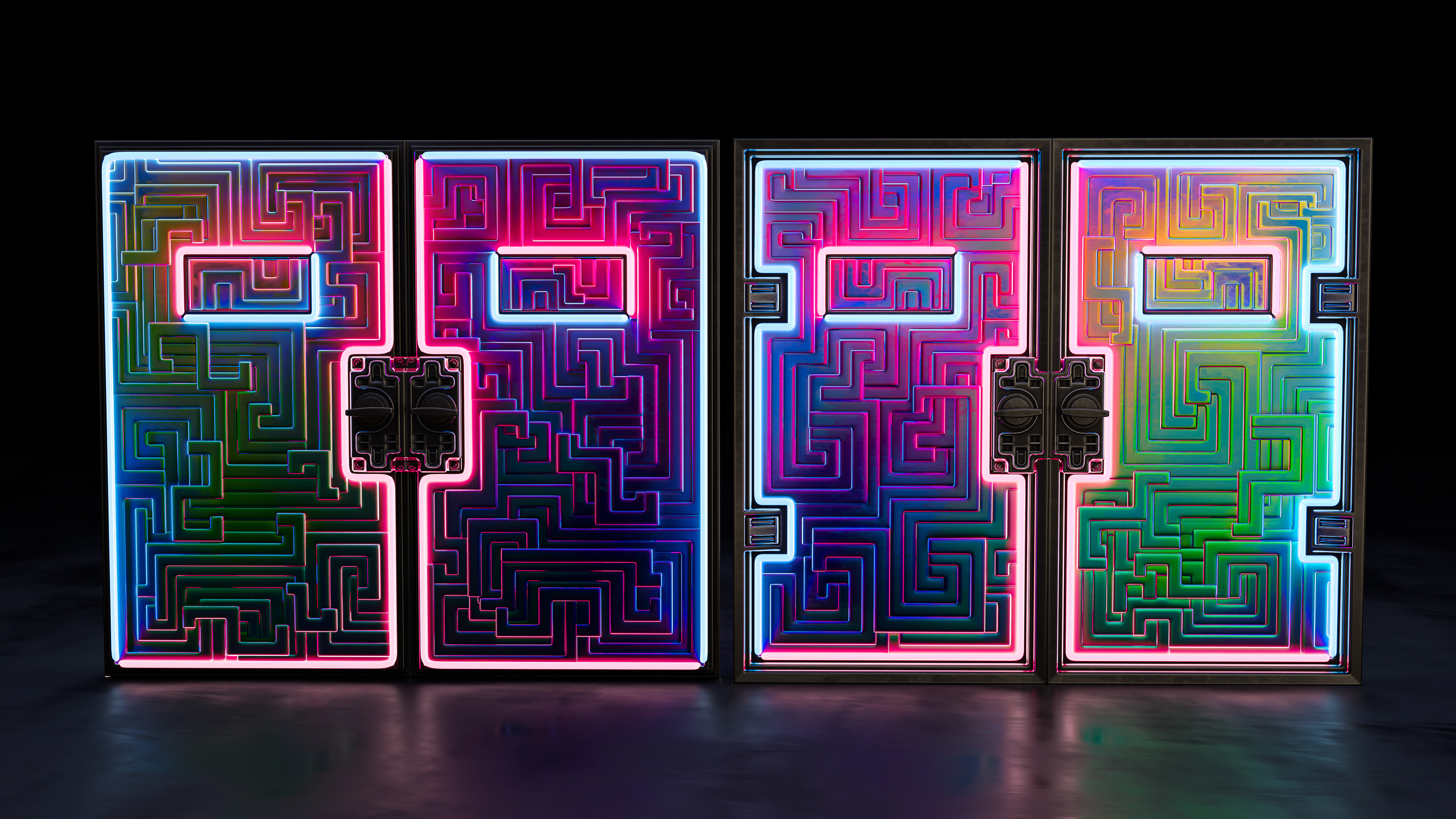 Neon Bismuth Armored Double Door screenshot 1