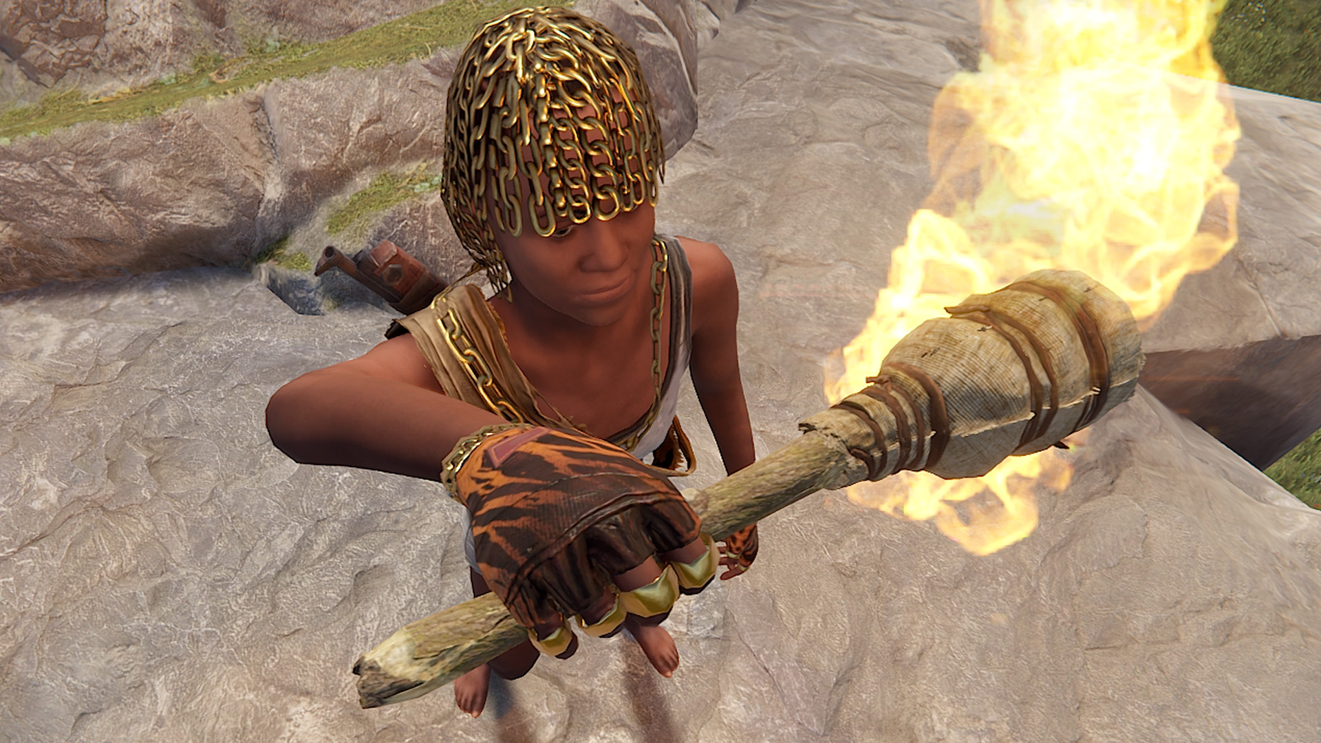 Gold Chains Leather Gloves thumbnail 5