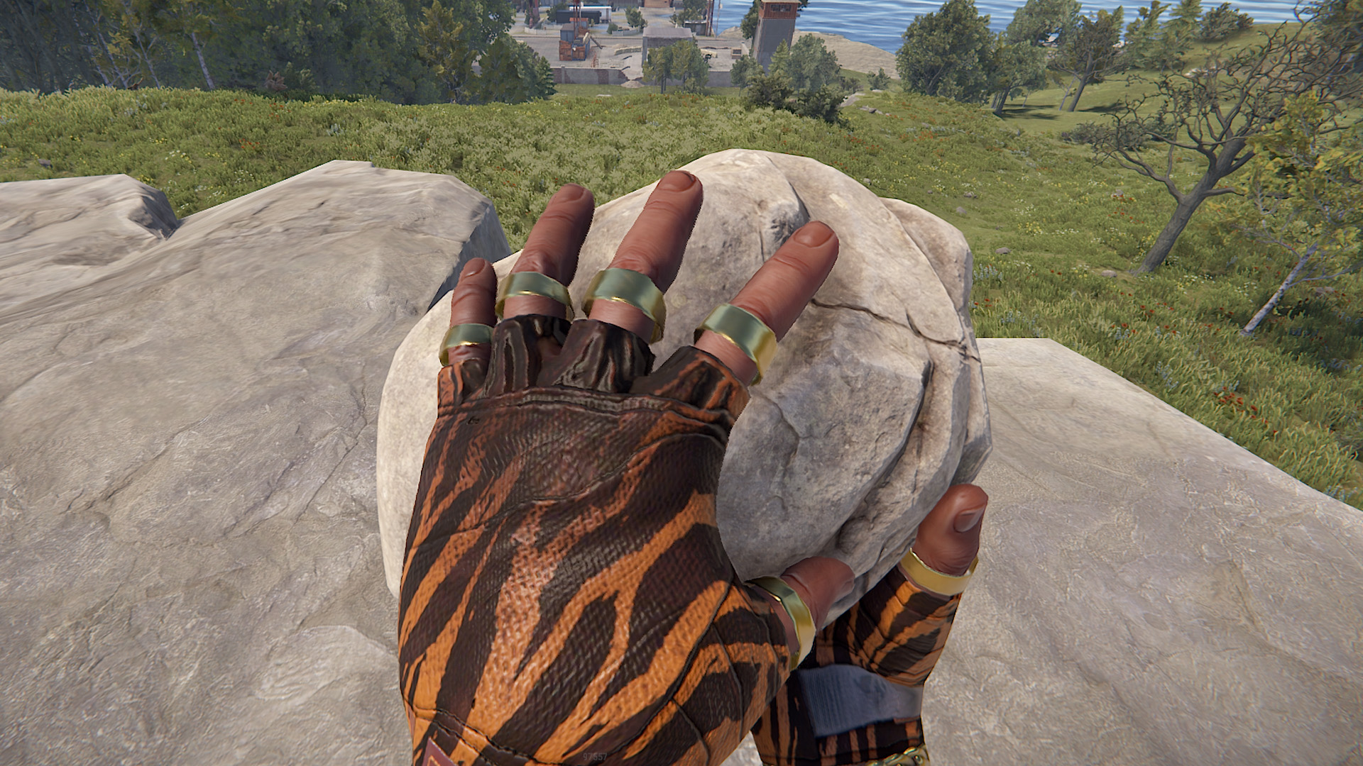 Gold Chains Leather Gloves thumbnail 6