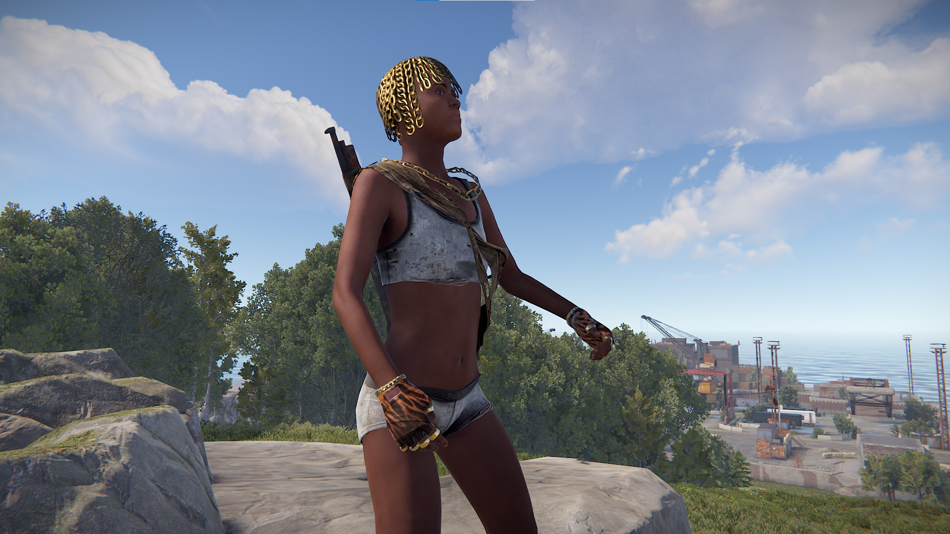Gold Chains Leather Gloves thumbnail 8