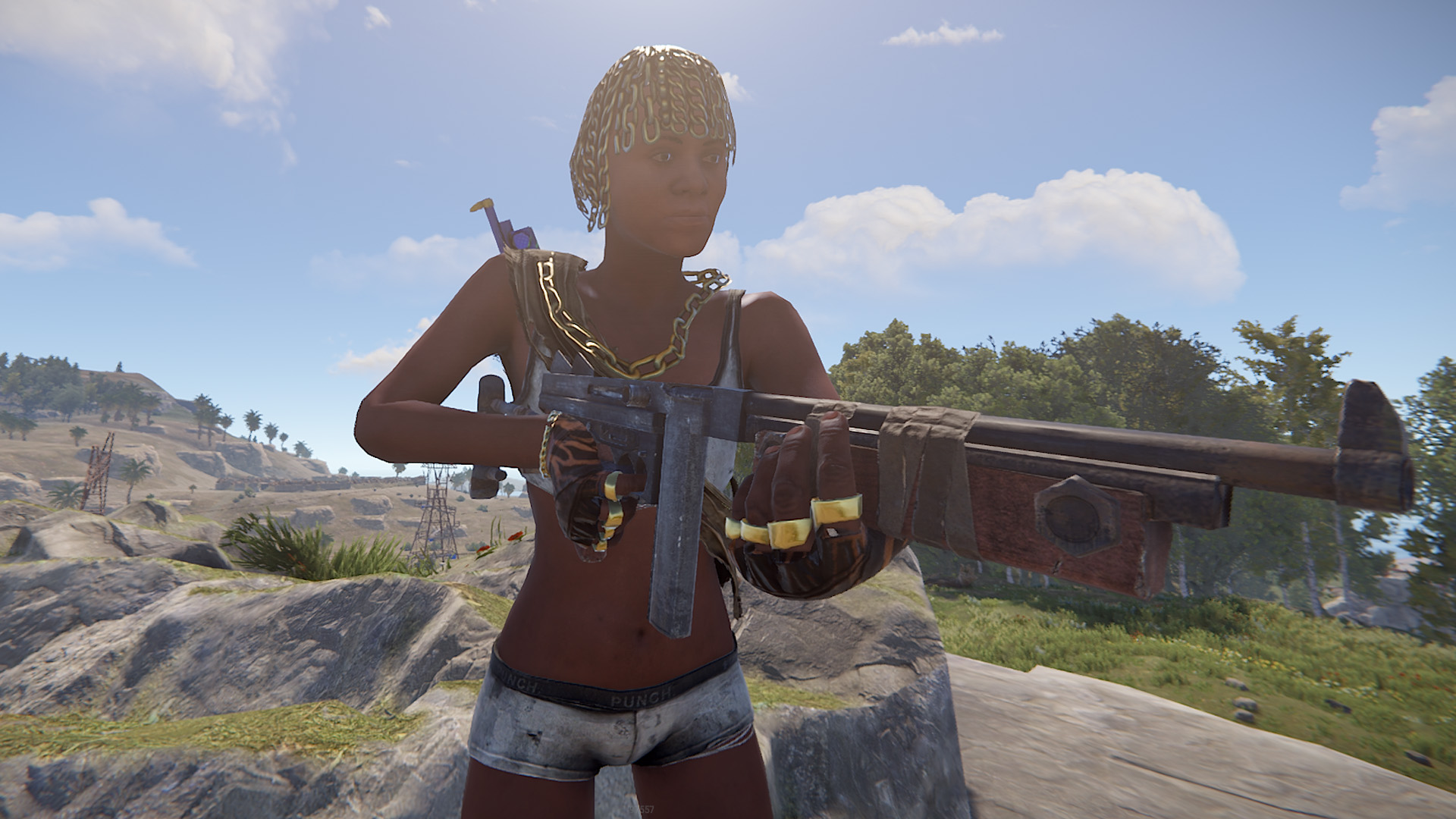 Gold Chains Leather Gloves thumbnail 11