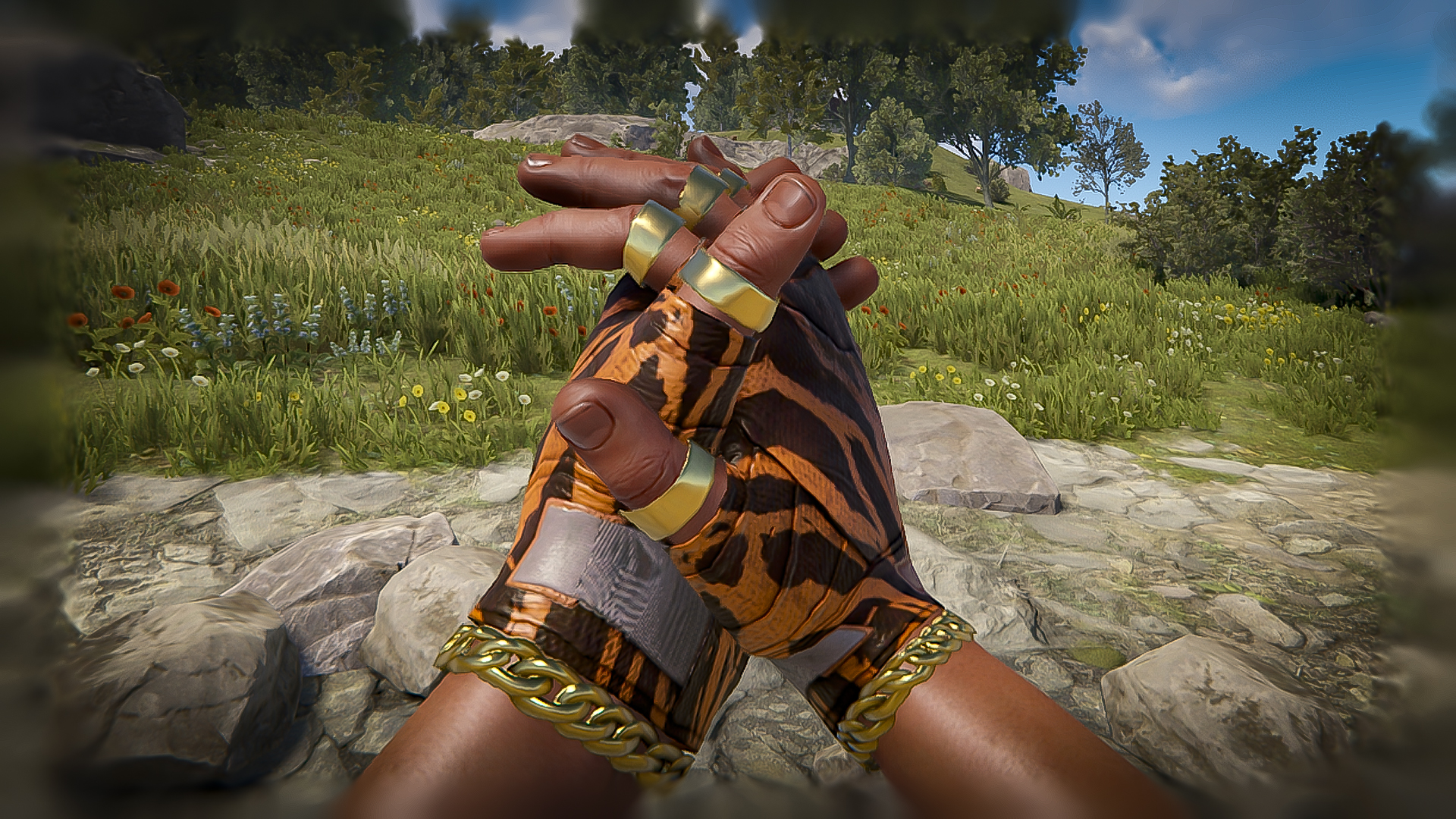 Gold Chains Leather Gloves screenshot 1