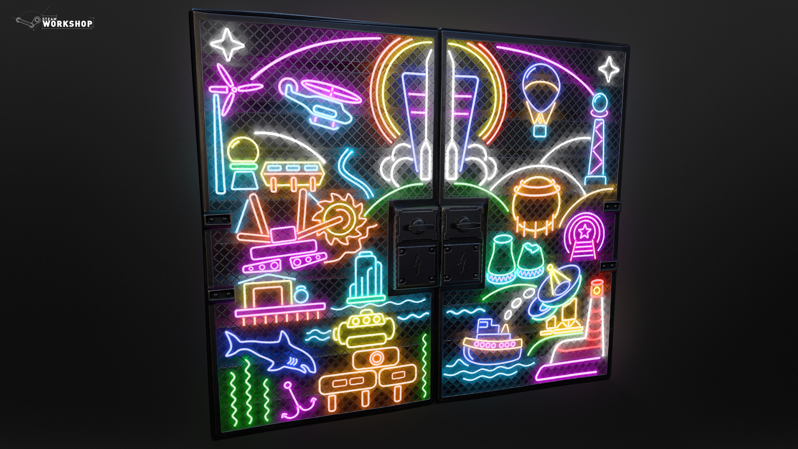 Neon Vibes Double Metal Door screenshot 1