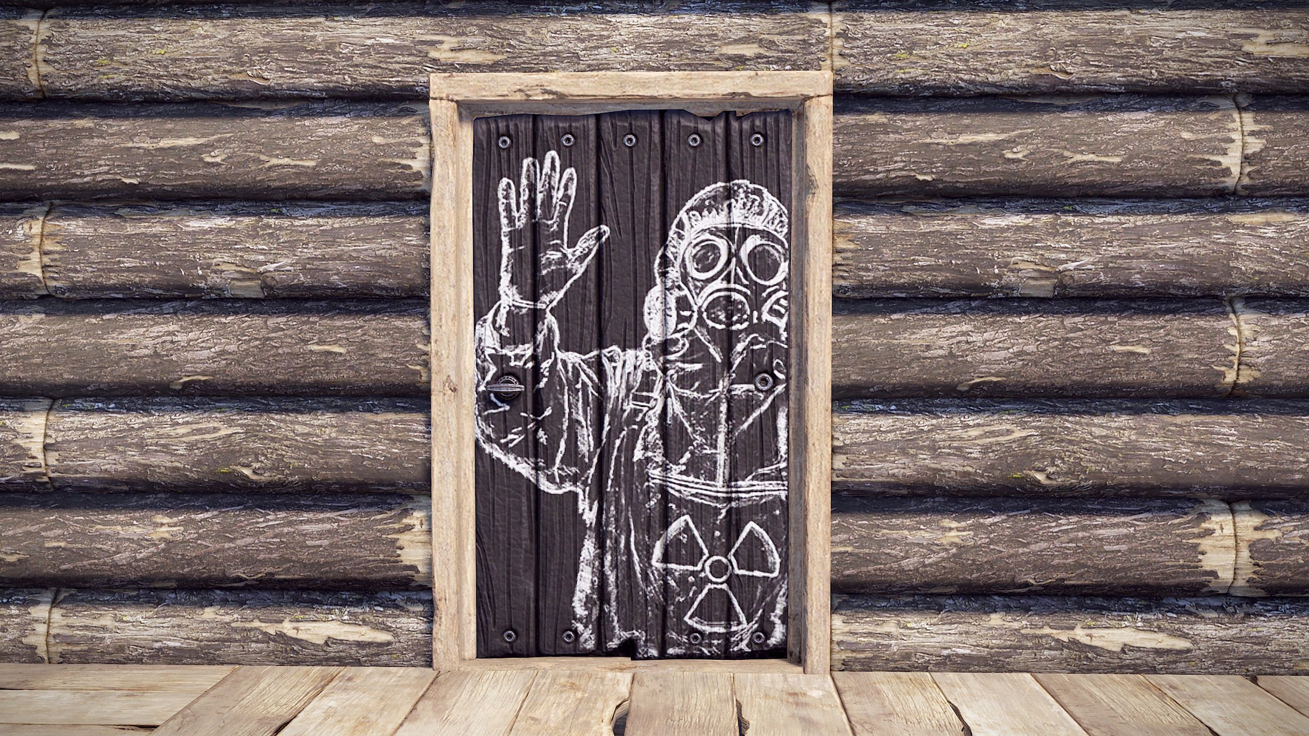 Chalk Menace Wood Door thumbnail 3