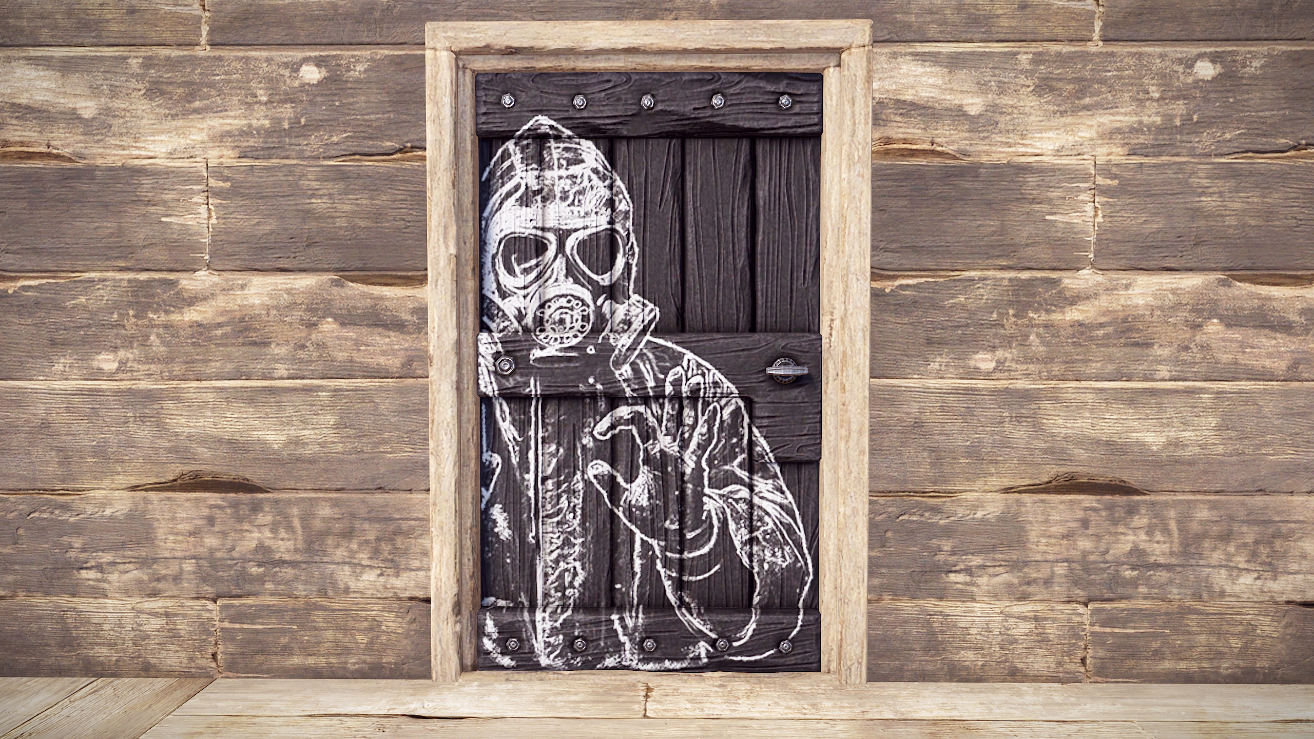 Chalk Menace Wood Door thumbnail 4