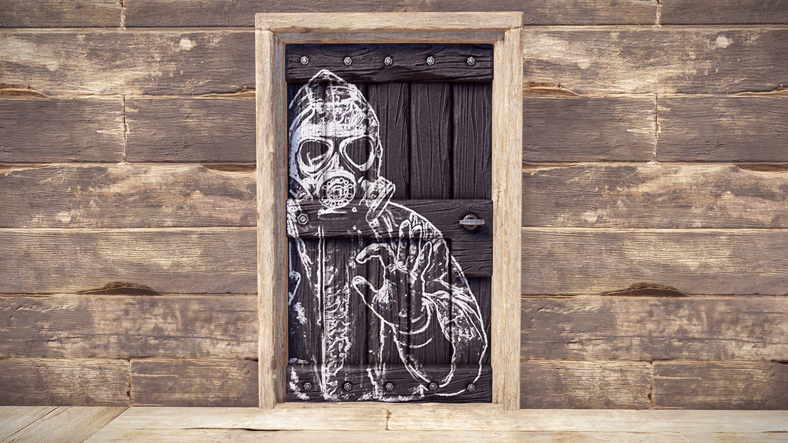 Chalk Menace Wood Door thumbnail 5