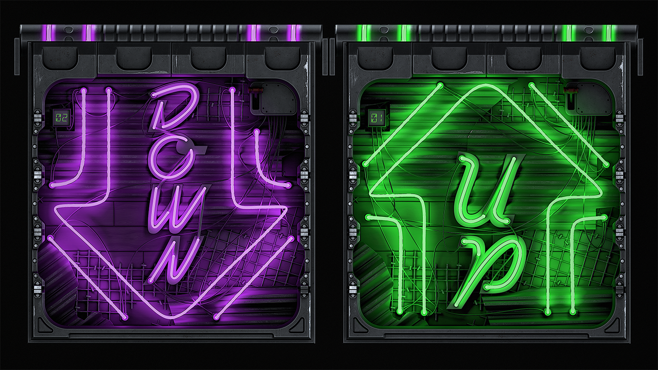 Neon Down Garage Door screenshot 1