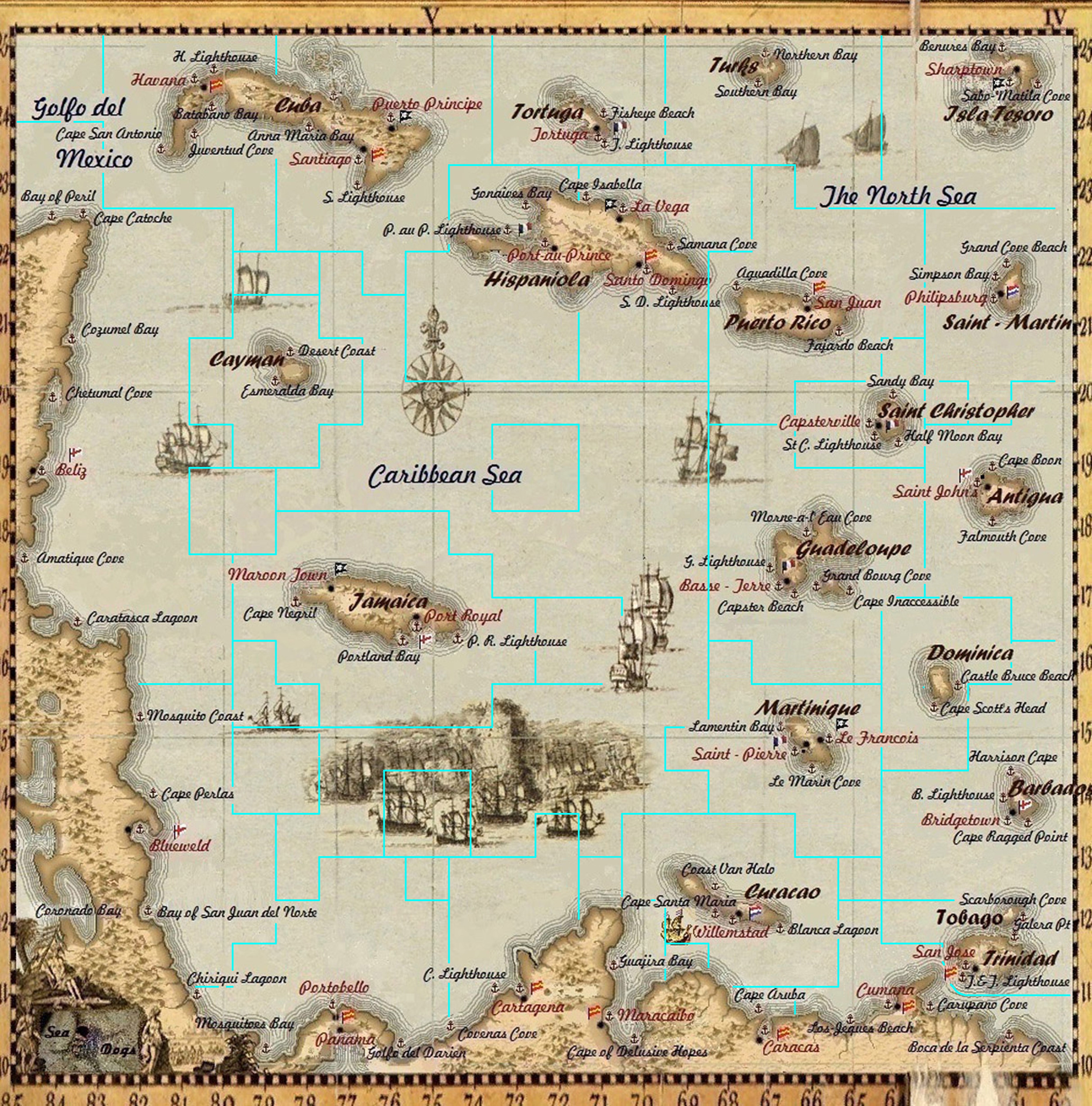 Steam Community :: :: Sea Dogs map with region boundaries