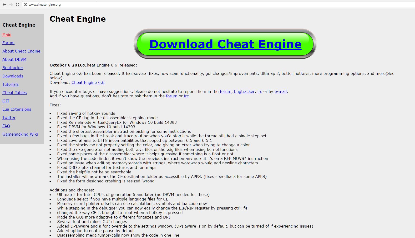 Cheat Engine :: View topic - CheatEngine Site Bugs