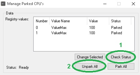 Unpark CPU cores to increase CPU performance.
