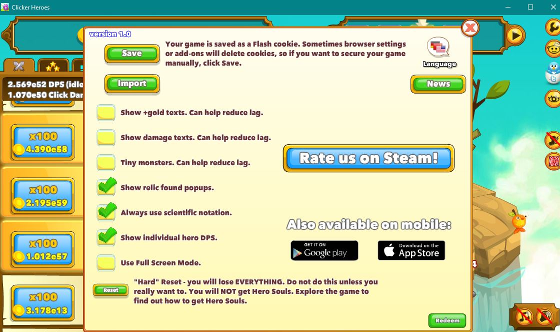 Clicker heroes v11 gold hack. 