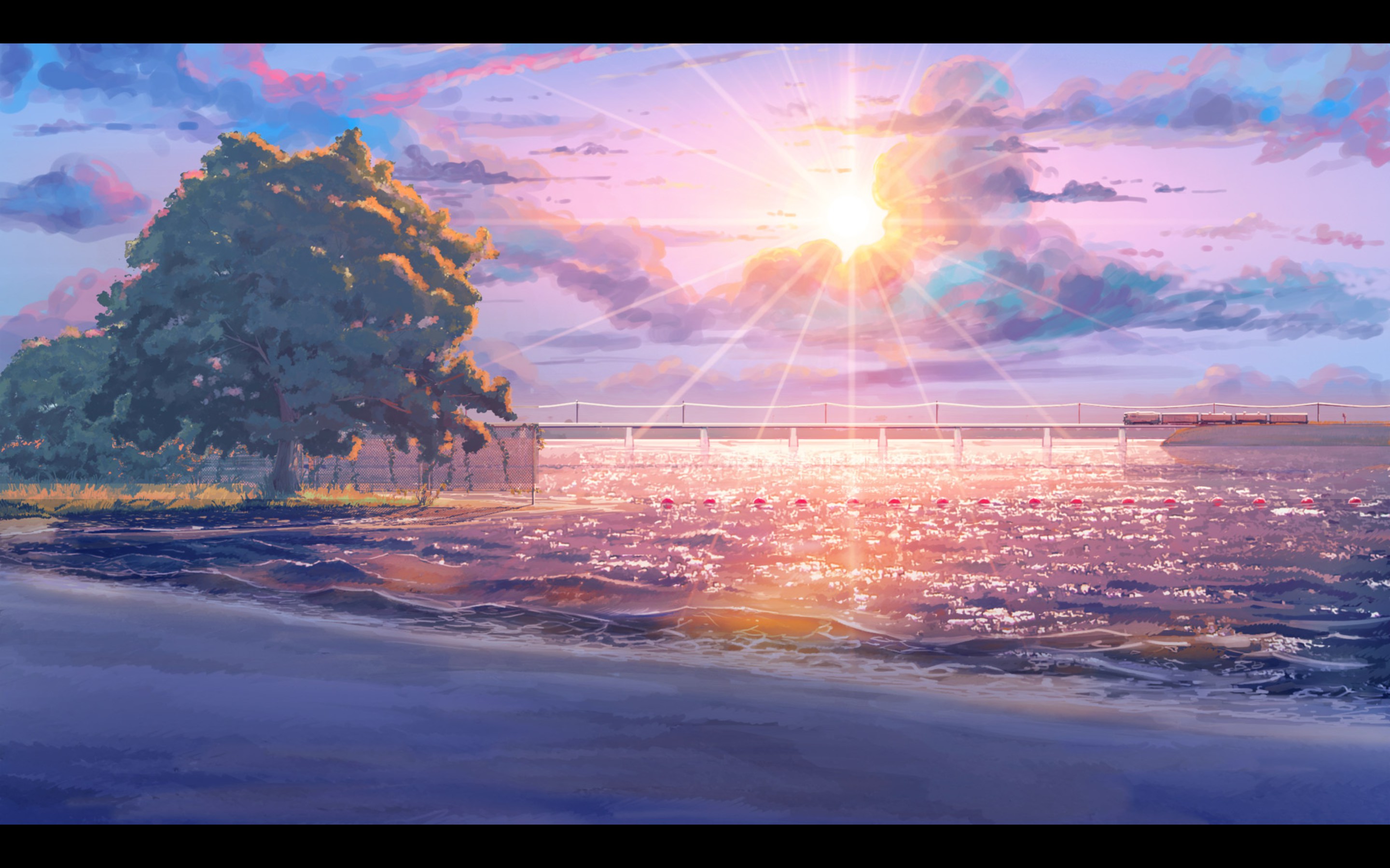 Фон утро гача. Макото Синкай небо. Бесконечное лето arsenixc. Everlasting Summer обои