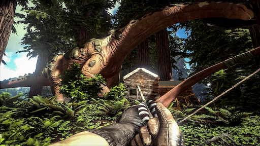Титанозавр в арк. Titanosaur АРК. АРК сурвайвал. АРК сурвайвал лес. Секвойный лес АРК.
