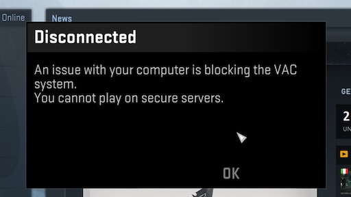 Steam an issue with your computer is blocking vac
