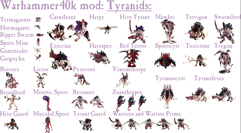 Steam Community Warhammer 40k Mod Tyranid Unit List