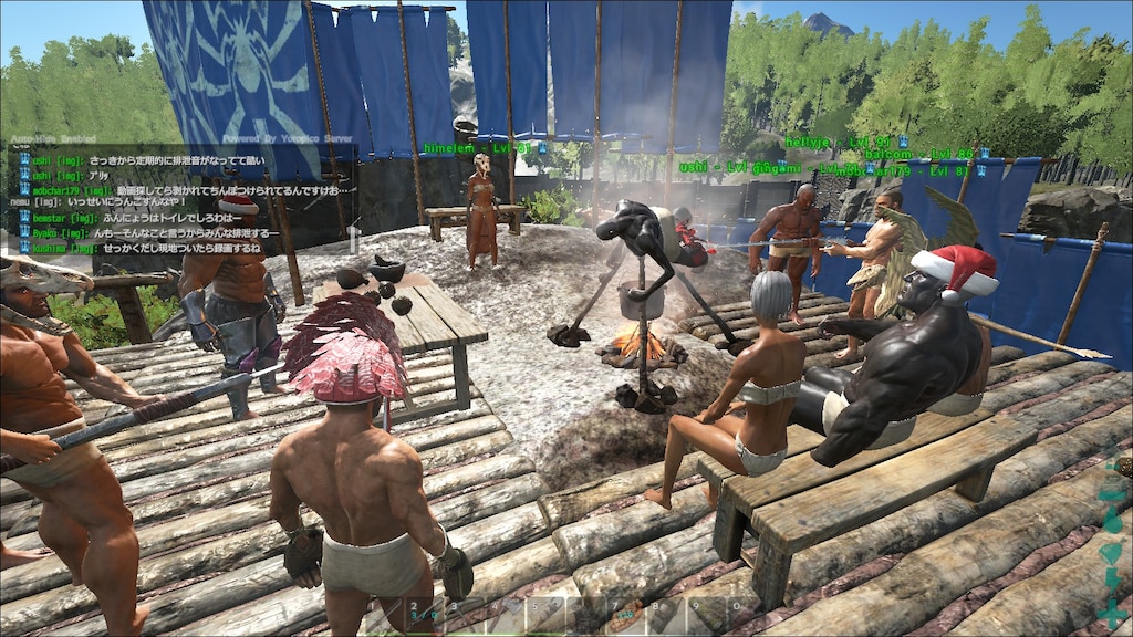 ช มชน Steam ภาพหน าจอ 戦いのあとは裸喫茶でくつろぐ蛮族たち